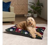 Ohs Oxford Check Paw Print Washable Small Pet Beds Anti-Slip Calming Dog Mat