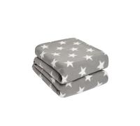 OHS Pack of 10 Printed Fleece Blanket Throw in Light Grey | Size: 120 cm x 150 cm OHS Light Grey 120 cm x 150 cm