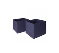 OHS Pack of 2 Plain Folding Cube Storage Boxes in Navy OHS Navy
