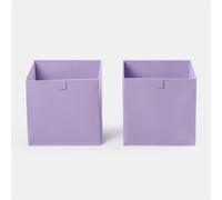 OHS Pack of 2 Plain Folding Cube Storage Boxes in Purple OHS Purple