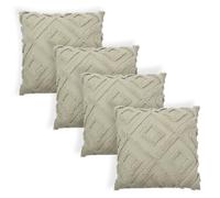 OHS Pack of 4 Cushion Covers 45 x 45cm, Ultra Soft Decorative Tufted Arch Design Throw Pillow Covers with Invisible Zipper For Sofa Bed Livingroom - Sage Green