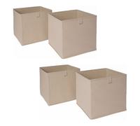OHS Pack Of 4 Folding Storage Organiser Cube Home Laundry Box