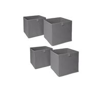OHS Pack of 4 Plain Folding Storage Boxes in Charcoal OHS Charcoal
