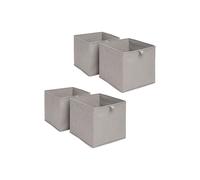 OHS Pack of 4 Plain Folding Storage Boxes in Grey OHS Grey