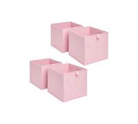 OHS Pack of 4 Plain Folding Storage Boxes in Light Pink OHS Light Pink