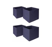 OHS Pack of 4 Plain Folding Storage Boxes in Navy OHS Navy
