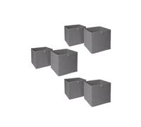 OHS Pack of 6 Plain Folding Storage Boxes in Charcoal OHS Charcoal