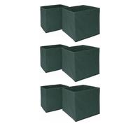 OHS Pack of 6 Plain Folding Storage Boxes in Dark Green OHS Dark Green