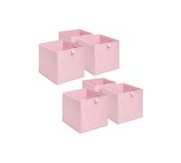 OHS Pack of 6 Plain Folding Storage Boxes in Light Pink OHS Light Pink