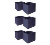 OHS Pack of 6 Plain Folding Storage Boxes in Navy OHS Navy