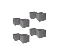 OHS Pack of 8 Plain Folding Storage Boxes in Charcoal OHS Charcoal