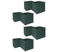 OHS Pack of 8 Plain Folding Storage Boxes in Dark Green OHS Dark Green