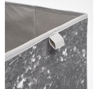 OHS Pair Of 2 Crushed Velvet Stylish Folding Storage Box Cube