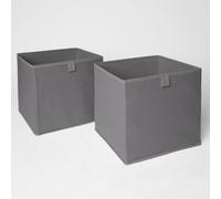 OHS Pair Of 2 Folding Storage Organiser Cube Home Laundry Box