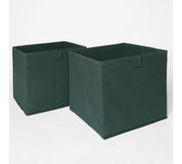 OHS Pair Of 2 Folding Storage Organiser Cube Home Laundry Box