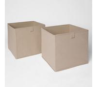 OHS Pair Of 2 Folding Storage Organiser Cube Home Laundry Box