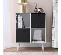 OHS Pair Of 2 Matte Velvet Cube Storage Boxes