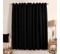 OHS Pair Of Boucle Curtains Eyelet Blackout in Black | Size: 167 cm width x 183 cm drop OHS Black 167 cm width x 183 cm drop