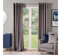 Ohs Eyelet Blackout Curtains Set Of 2 Thermal Ring Top Window Treatment Panels - Charcoal Grey, Width 66" X Drop 72"