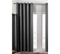 Pair of Thermal Ready Made Eyelet Blackout Curtains Dreamscene Charcoal 167cm width x 228cm drop