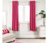 OHS Pair of Thermal Ready Made Eyelet Blackout Curtains in Pink | Size: 117 cm width x 137 cm drop OHS Pink 117 cm width x 137 cm drop