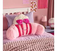 OHS Paisley Popcorn Cuddle Cushion, Comfy Reading Pillows Super Soft Flannel Fleece Support Pillow with Arms Gaming Cushion for Girls Snuggle Hug Pillow Relaxing at Home, Hot Pink