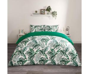 OHS Palm Leaf Duvet Cover King Size, Reversible Bedding Sets King Size Luxury Decorative Tropical King Bed Duvet Covers Super Soft Quilt Covers, Forest Green
