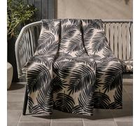 OHS Palm Leaf Throw Over Bed Blanket Soft Garden Chair Fleece Warm Travel Bedspread in Natural OHS Natural