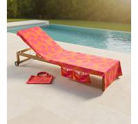 OHS Palm Tree Beach Towel with Bag Quick Dry Absorbent Travel Spa in Orange OHS Orange