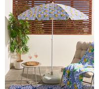 OHS Parasol Umbrella Garden Outdoor Canopy Patio Sun Shade Beach, Blue Tiles - 1.8M