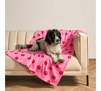 Ohs Paw Pet Dog Blanket Throw Soft Puppy Animal Mat, Pink/red - 120 X 150Cm