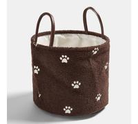 OHS Paw Print Pet Storage Blanket Cat Dog Toy Storage Blanket Box, Brown