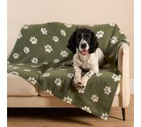Ohs Pet Dog Blanket Throw Soft Crate Paw Puppy Animal Mat, Green - 120 X 150Cm