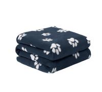 OHS Pet Dog Blanket Throw Soft Crate Paw Puppy Animal Mat, Navy - 120 X 150Cm