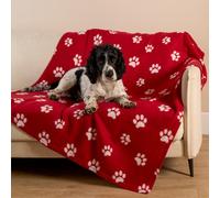 Ohs Pet Dog Blanket Throw Soft Crate Paw Puppy Animal Mat, Red - 120 X 150Cm