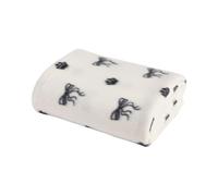 OHS Pet Paw Bow Print Dog Blanket Polar Fleece Blanket Washable, Monochrome