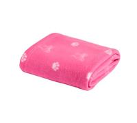 OHS Pet Paw Bow Print Dog Blanket Polar Fleece Blanket Washable, Pink