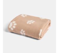 OHS Pet Paw Print Dog Blanket Polar Fleece Blanket Washable, Natural
