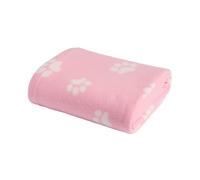 OHS Pet Paw Print Dog Blankets Washable Polar Fleece Blanket, Blush Pink