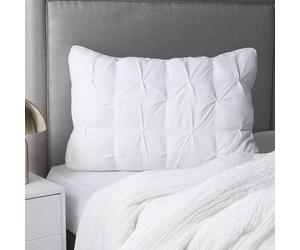 OHS Pillow 1 Pack Hotel Quality with Quilted Cover Hypoallergenic & Dust Mite Resistant Filling Bed Pillows Ideal for Stomach Back Side Sleepers Breathable Soft Hollowfibre Hotel Pillows, White