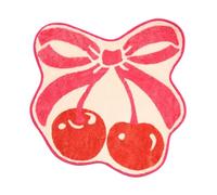 OHS Pink Bath Mat Cherry Bow Shaped, Extra Soft Highly Absorbent Non-Slip Velvet Bathroom Mat Comfy Decorative Bathroom Rug Easy Care Rugs for Shower Floor, 60 x 60cm