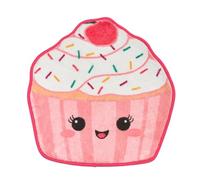 OHS Pink Bath Mat Cupcake Shaped, Extra Soft Highly Absorbent Non-Slip Velvet Bathroom Mat Comfy Decorative Bathroom Rug Easy Care Rugs for Shower Floor, 50 x 50cm