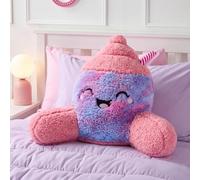 OHS Pink Milkshake Character Cuddle Cushion for Kids Adults Bed Cushion | Christmas Decor Reading Pillow with Arms Fleece Back Support Pillow Watching TV Gaming Cushion Relaxing Comfy Snuggle Cushion