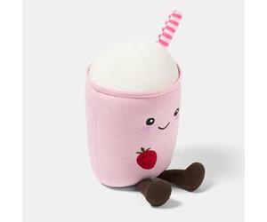 OHS Pink Milkshake Plush Pillow, Decorative Pillows Stuffed Toy Novelty Cushions for Sofa Bed Cuddle Cushion Cute Room Decor Throw Pillow Gifts for Adults Kids Girls Boys, 25cm