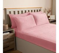 OHS Pink Pillow Cases 4 Pack, Teddy Pillows Side Sleeper Warm Cosy Soft Teddy Bear Pillowcases Fluffy Fleece Hotel Quality Thermal Pillowcases Luxury Bedding