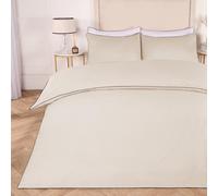 OHS Piped Edge Bedding Set Soft Duvet Cover with Pillowcase in Cream | Size: Double OHS Cream Double