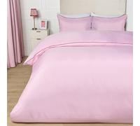OHS Piped Edge Bedding Set Soft Duvet Cover with Pillowcase in Pink | Size: Single OHS Pink Single