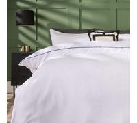 OHS Piped Edge Bedding Set Soft Duvet Cover with Pillowcase in White | Size: Double OHS White Double
