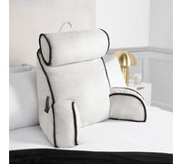 OHS Piped Edge Reading Pillow with Head Rest Back Support Bed Sofa in Cream OHS Cream