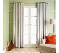 OHS Piped Edge Velvet Curtains Thermal Eyelet Blackout in Grey | Size: 229 cm width x 229 cm drop OHS Grey 229 cm width x 229 cm drop